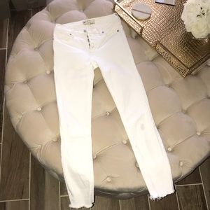 Free people high rise white stretchy denim
